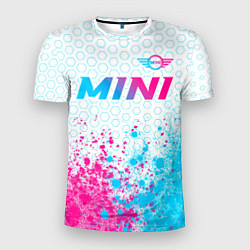 Футболка спортивная мужская Mini neon gradient style: символ сверху, цвет: 3D-принт