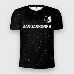 Футболка спортивная мужская Danganronpa glitch на темном фоне: символ сверху, цвет: 3D-принт