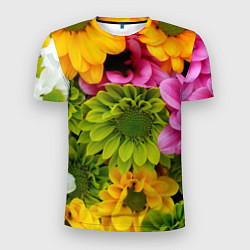 Футболка спортивная мужская Паттерн цветочный, цвет: 3D-принт