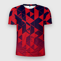 Футболка спортивная мужская Сине-красный геометрия градиент, цвет: 3D-принт