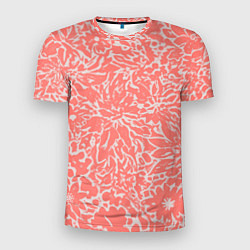 Мужская спорт-футболка Цветочный персиковый