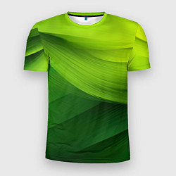 Футболка спортивная мужская Зеленая абстракция, цвет: 3D-принт