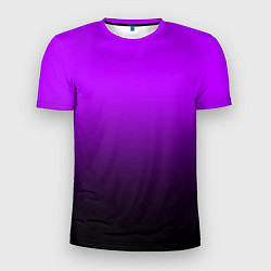 Футболка спортивная мужская Градиент фиолетово-чёрный, цвет: 3D-принт