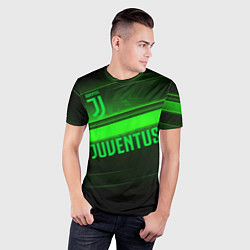 Футболка спортивная мужская Juventus green line, цвет: 3D-принт — фото 2