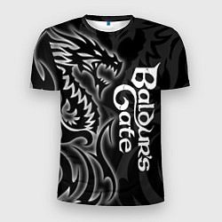 Футболка спортивная мужская Балдурс гейт 3 - черный дракон, цвет: 3D-принт