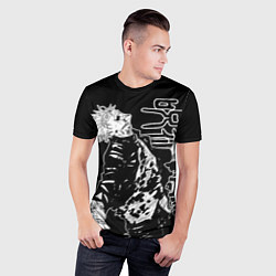 Футболка спортивная мужская Сатору годжо - безумие, цвет: 3D-принт — фото 2