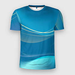 Футболка спортивная мужская Абстрактный голубой фон, цвет: 3D-принт