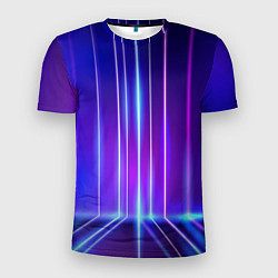 Футболка спортивная мужская Neon glow - vaporwave - strips, цвет: 3D-принт