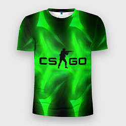 Футболка спортивная мужская CSGO green logo, цвет: 3D-принт