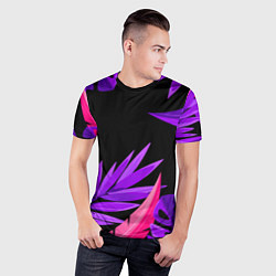 Футболка спортивная мужская Floral composition - neon, цвет: 3D-принт — фото 2