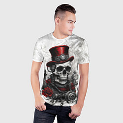 Футболка спортивная мужская Череп в цилиндре стимпанк, цвет: 3D-принт — фото 2