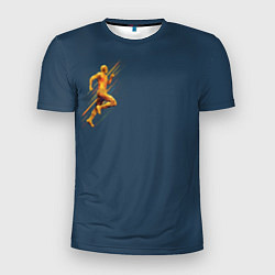 Мужская спорт-футболка Золотой бегущий человек
