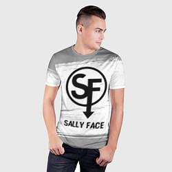 Футболка спортивная мужская Sally Face glitch на светлом фоне, цвет: 3D-принт — фото 2