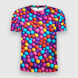 Футболка спортивная мужская Паттерн разноцветные шарики - нейросеть, цвет: 3D-принт