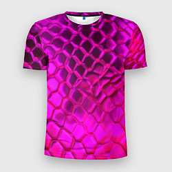 Футболка спортивная мужская Объемные розовые соты, цвет: 3D-принт