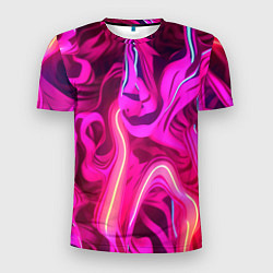 Мужская спорт-футболка Pink neon abstract