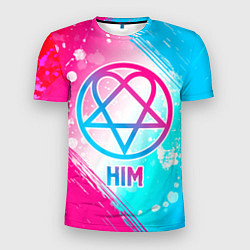 Футболка спортивная мужская HIM neon gradient style, цвет: 3D-принт