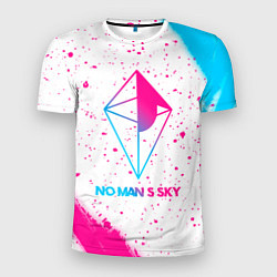 Футболка спортивная мужская No Mans Sky neon gradient style, цвет: 3D-принт