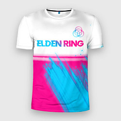 Футболка спортивная мужская Elden Ring neon gradient style: символ сверху, цвет: 3D-принт