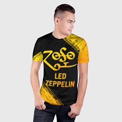 Футболка спортивная мужская Led Zeppelin - gold gradient, цвет: 3D-принт — фото 2