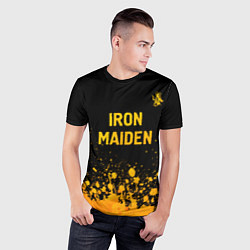 Футболка спортивная мужская Iron Maiden - gold gradient: символ сверху, цвет: 3D-принт — фото 2