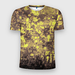 Мужская спорт-футболка Грязно-желтая осень