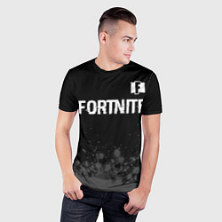 Футболка спортивная мужская Fortnite glitch на темном фоне посередине, цвет: 3D-принт — фото 2