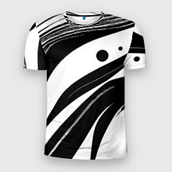 Футболка спортивная мужская Abstract black and white composition, цвет: 3D-принт