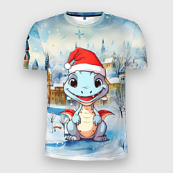 Футболка спортивная мужская Новогодний дракон 2024, цвет: 3D-принт