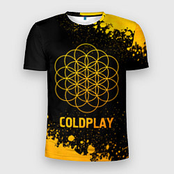 Футболка спортивная мужская Coldplay - gold gradient, цвет: 3D-принт
