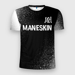 Футболка спортивная мужская Maneskin glitch на темном фоне посередине, цвет: 3D-принт