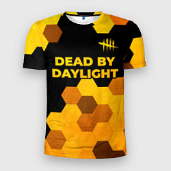 Футболка спортивная мужская Dead by Daylight - gold gradient посередине, цвет: 3D-принт