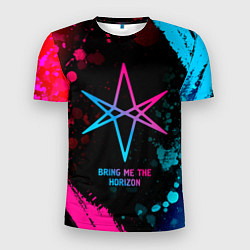 Футболка спортивная мужская Bring Me the Horizon - neon gradient, цвет: 3D-принт