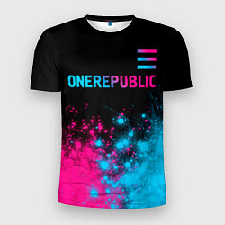 Футболка спортивная мужская OneRepublic - neon gradient посередине, цвет: 3D-принт