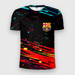 Мужская спорт-футболка Barcelona краски