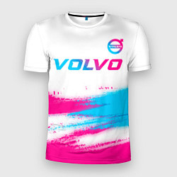 Футболка спортивная мужская Volvo neon gradient style посередине, цвет: 3D-принт