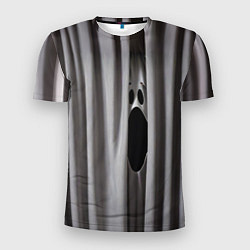 Футболка спортивная мужская Призрак в серых шторах, цвет: 3D-принт
