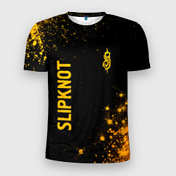 Футболка спортивная мужская Slipknot - gold gradient вертикально, цвет: 3D-принт