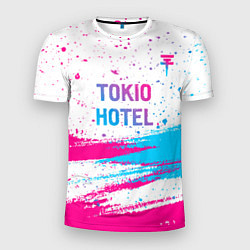 Футболка спортивная мужская Tokio Hotel neon gradient style посередине, цвет: 3D-принт