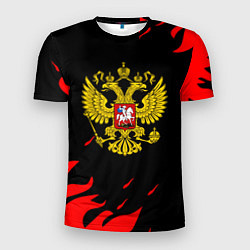 Футболка спортивная мужская Герф россия красный огонь, цвет: 3D-принт