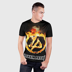 Футболка спортивная мужская Linkin Park - fire logo, цвет: 3D-принт — фото 2