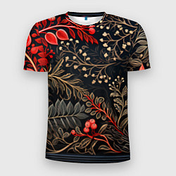 Футболка спортивная мужская Заснеженные тропы новогодний орнамент, цвет: 3D-принт