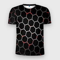 Мужская спорт-футболка Шестиугольник пчелиный улей