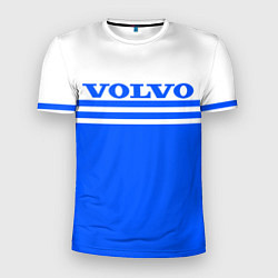 Футболка спортивная мужская Вольво - две синии полосы, цвет: 3D-принт