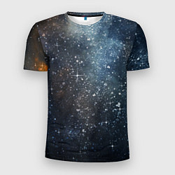 Футболка спортивная мужская Темное космическое звездное небо, цвет: 3D-принт