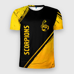 Футболка спортивная мужская Scorpions - gold gradient вертикально, цвет: 3D-принт