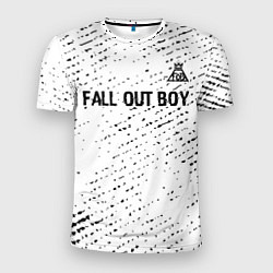 Футболка спортивная мужская Fall Out Boy glitch на светлом фоне посередине, цвет: 3D-принт