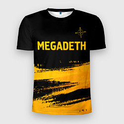 Футболка спортивная мужская Megadeth - gold gradient посередине, цвет: 3D-принт