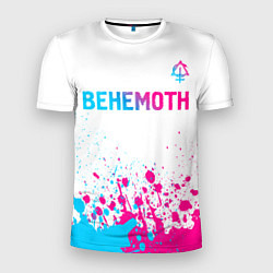 Футболка спортивная мужская Behemoth neon gradient style посередине, цвет: 3D-принт