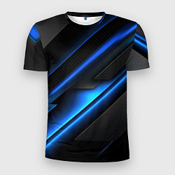Футболка спортивная мужская Разрыв реальности синего, цвет: 3D-принт